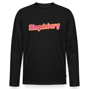 Magdeburgerin Magdeburger Magdebourg - T-shirt manches longues Premium bio Homme - noir - Devant - Nico (187cm)