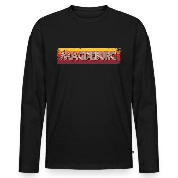 Magdeburgerin Magdeburger Magdebourg - T-shirt manches longues Premium bio Homme - noir - Devant - Nico (187cm)
