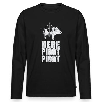 Wildschweinjagd Wildschweinjäger Hogger - Männer Premium Bio Langarmshirt - Schwarz - Vorne - Nico (187cm)