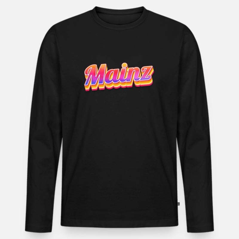Mainzerin Mainzer Mainz - Männer Premium Bio Langarmshirt - Schwarz