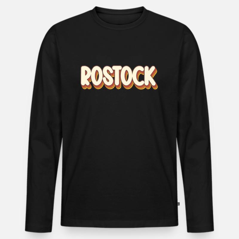 Rostockerin Rostocker Rostock - Männer Premium Bio Langarmshirt - Schwarz