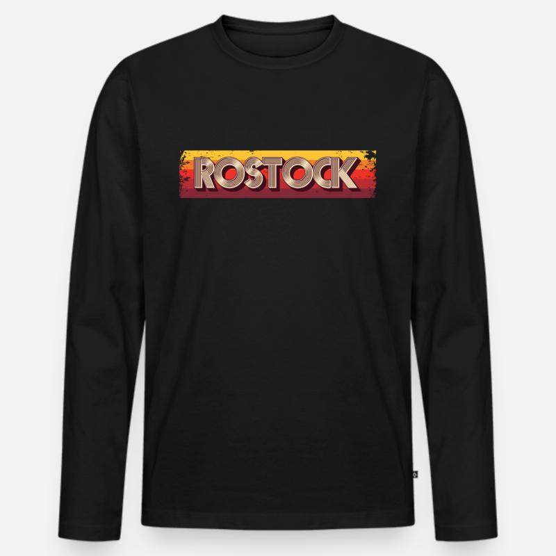 Rostockerin Rostocker Rostock - Männer Premium Bio Langarmshirt - Schwarz