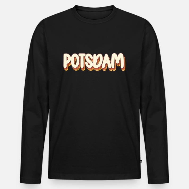 Potsdamerin Potsdamer Potsdam - Männer Premium Bio Langarmshirt - Schwarz