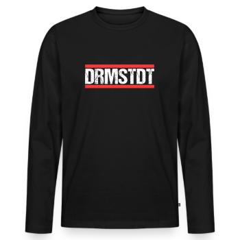 Darmstädterin Darmstädter Darmstadt - Männer Premium Bio Langarmshirt - Schwarz - Vorne - Nico (187cm)