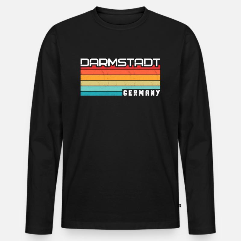 Darmstädterin Darmstädter Darmstadt - Männer Premium Bio Langarmshirt - Schwarz