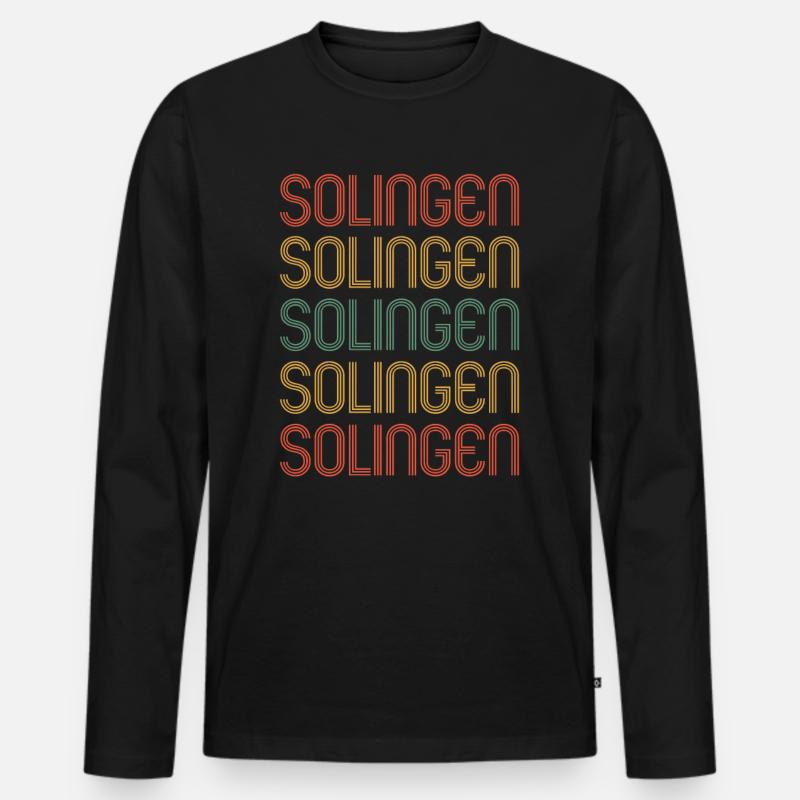 Solingerin Solinger Solingen - Männer Premium Bio Langarmshirt - Schwarz