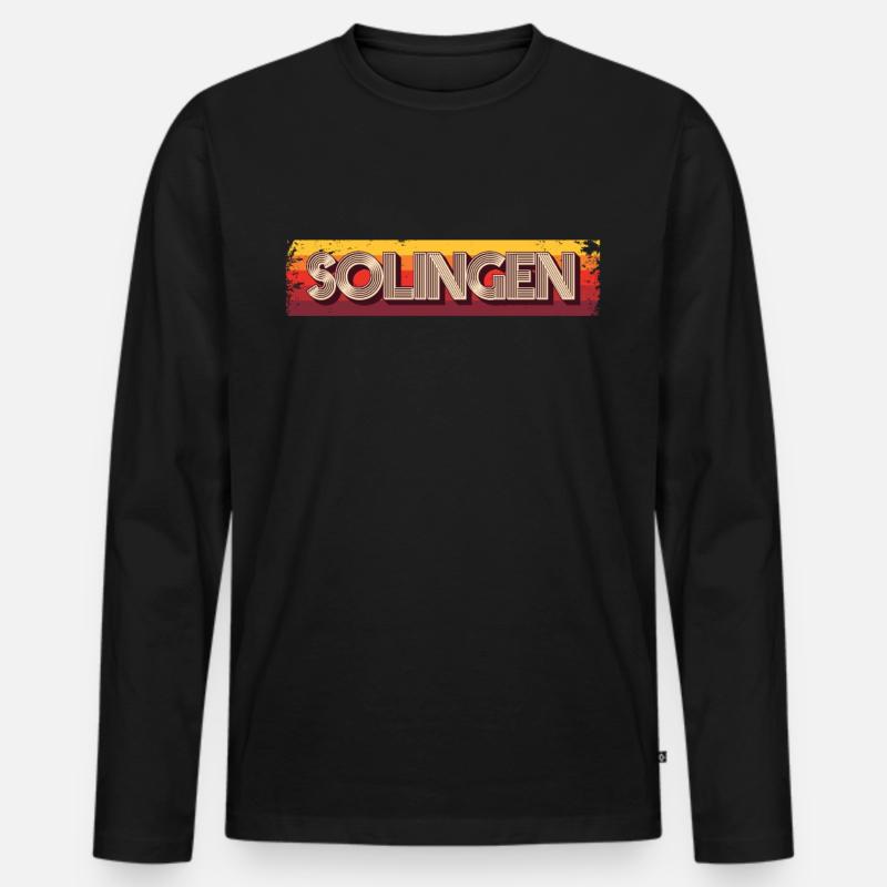 Solingerin Solinger Solingen - Männer Premium Bio Langarmshirt - Schwarz