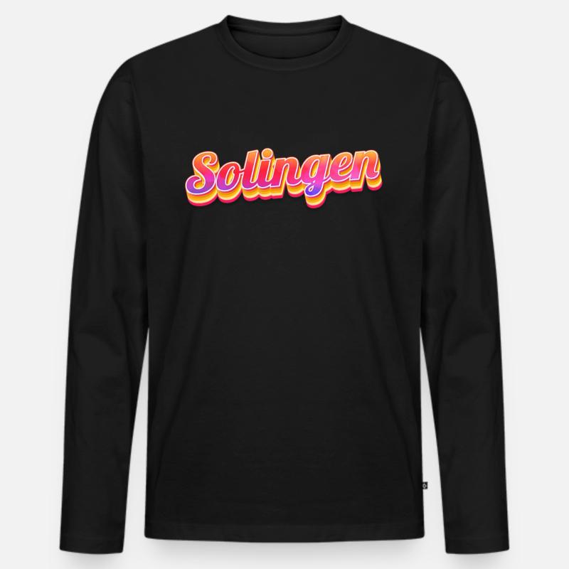 Solingerin Solinger Solingen - Männer Premium Bio Langarmshirt - Schwarz