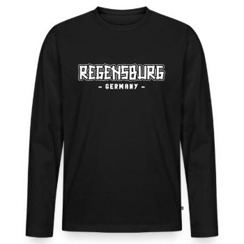 Regensburgerin Regensburger Regensburg - Men's Premium Organic Long Sleeve Shirt - black - Front - Nico (187cm)
