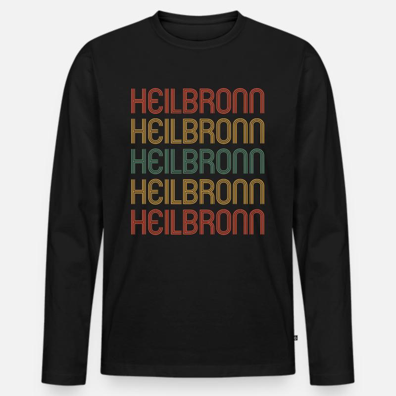 Heilbronnerin Heilbronner Heilbronn - Männer Premium Bio Langarmshirt - Schwarz
