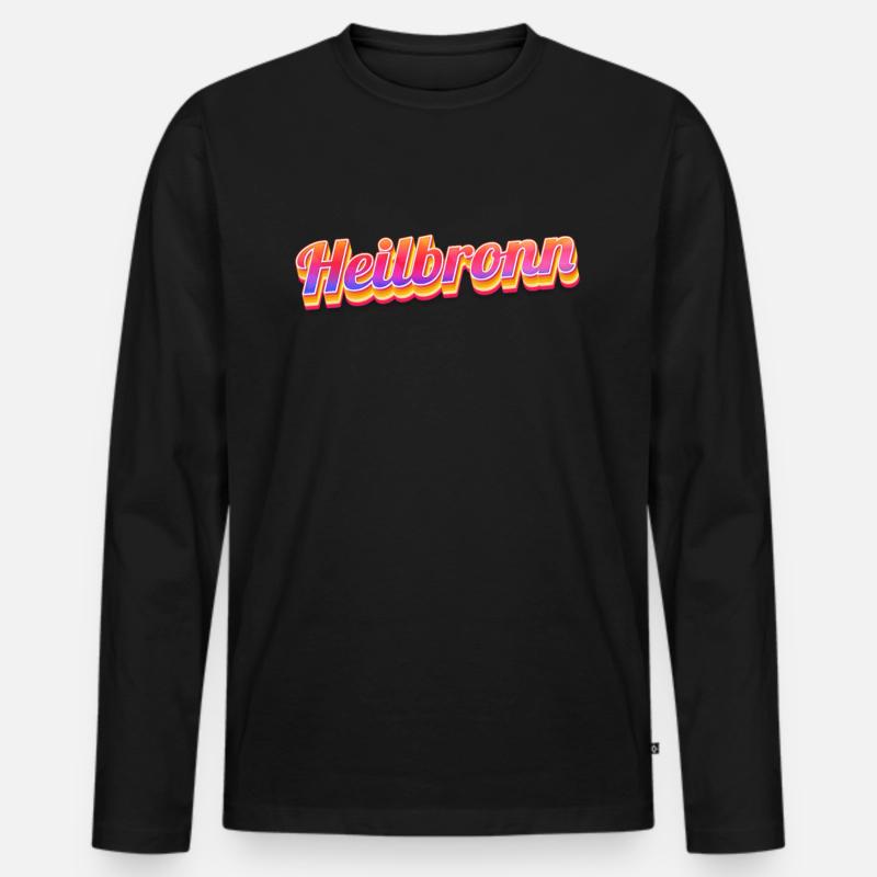 Heilbronnerin Heilbronner Heilbronn - Männer Premium Bio Langarmshirt - Schwarz