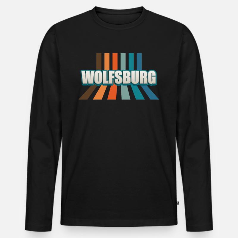 Wolfsburgerin Wolfsburger Wolfsburg - Männer Premium Bio Langarmshirt - Schwarz