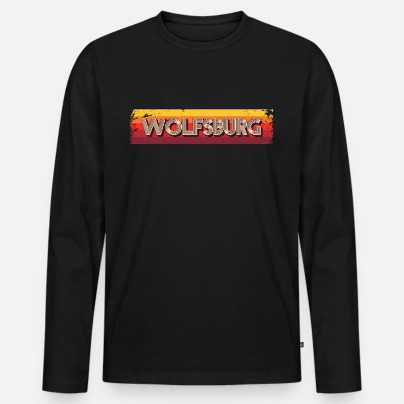 Wolfsburgerin Wolfsburger Wolfsburg - Männer Premium Bio Langarmshirt - Schwarz