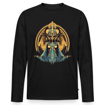 Divinité fantastique - T-shirt manches longues Premium bio Homme - noir - Devant - Nico (187cm)