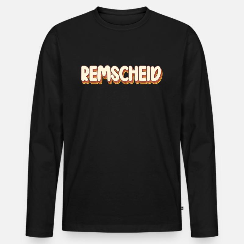 Remscheiderin Remscheider Remscheid - Männer Premium Bio Langarmshirt - Schwarz
