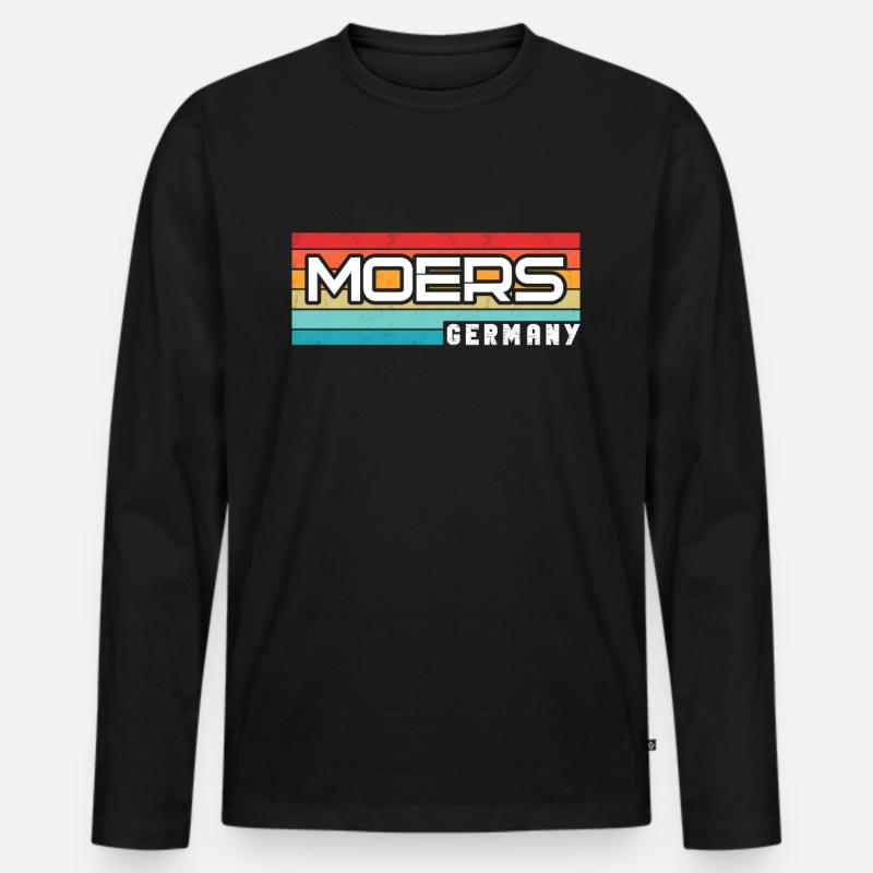 Moerserin Moerser Moers - Männer Premium Bio Langarmshirt - Schwarz