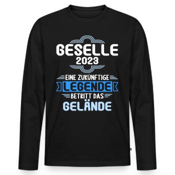 Geselle Gesellenprüfung bestanden Gesellen - Männer Premium Bio Langarmshirt - Schwarz - Vorne - Nico (187cm)