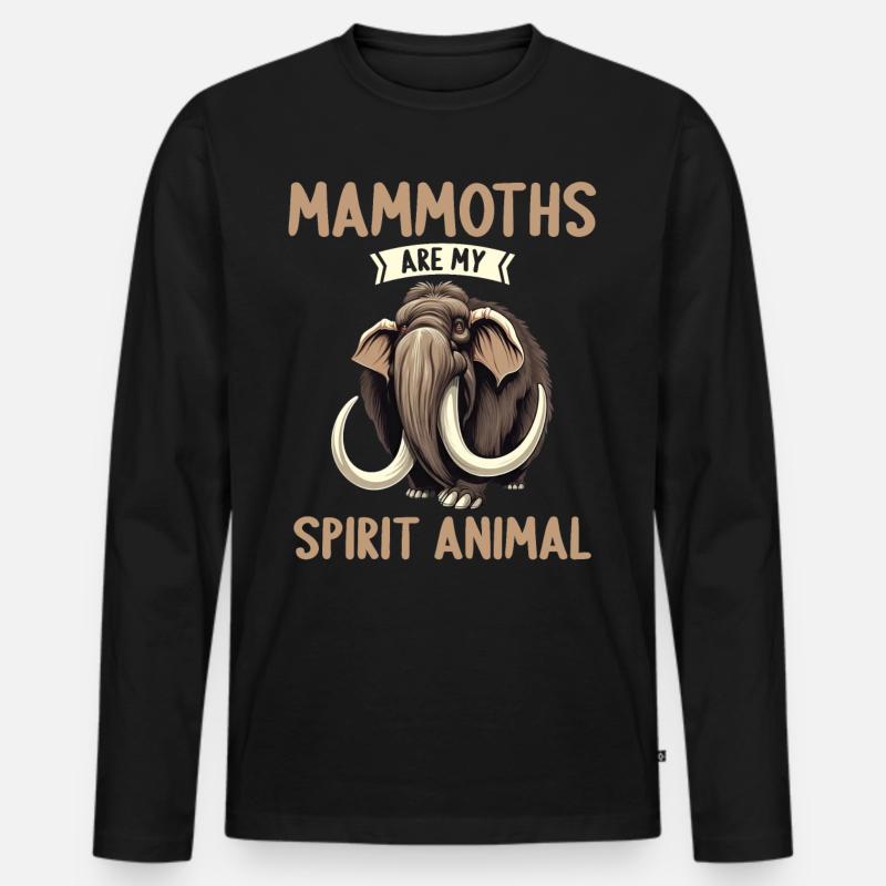 Ich mag halt einfach Mammuts Mammut - Männer Premium Bio Langarmshirt - Schwarz