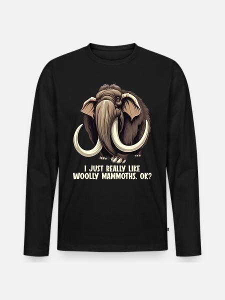 Ik hou gewoon van mammoet's mammoet - Mannen Premium Bio shirt met lange mouwen - zwart