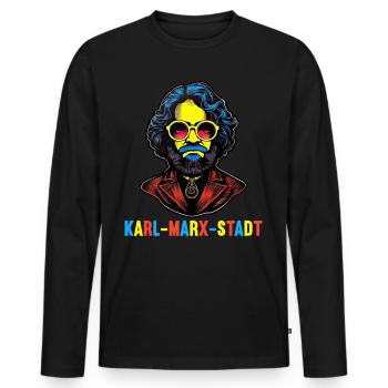 Le communisme a quitté le marxisme Karl Marx - T-shirt manches longues Premium bio Homme - noir - Devant - Nico (187cm)
