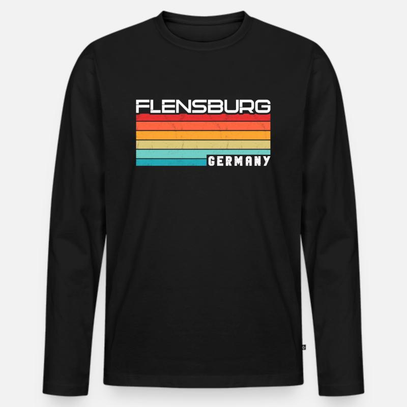 Flensburgerin Flensburger Stadt Flensburg - Männer Premium Bio Langarmshirt - Schwarz