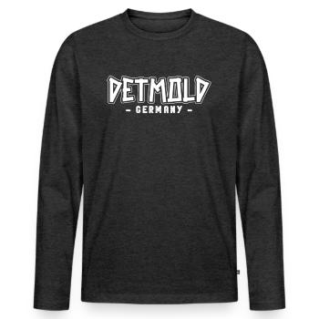 Detmolderin Detmolder Detmold - Männer Premium Bio Langarmshirt - Anthrazit meliert - Vorne - Nico (187cm)