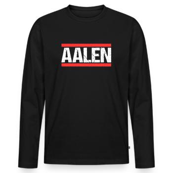 Aalenerin Aalener Aalen - Männer Premium Bio Langarmshirt - Schwarz - Vorne - Nico (187cm)