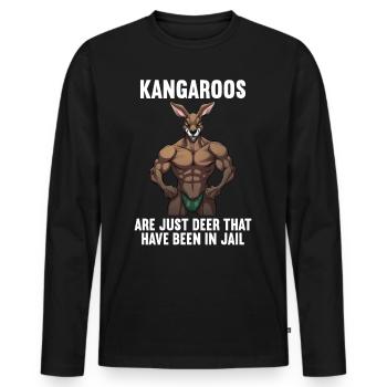 Kangaroo Kangaroos Kängurus lustiges Känguru - Männer Premium Bio Langarmshirt - Schwarz - Vorne - Nico (187cm)