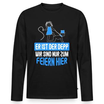 Junggesellenabschied Poltern Polterabend JGA - Männer Premium Bio Langarmshirt - Schwarz - Vorne - Nico (187cm)