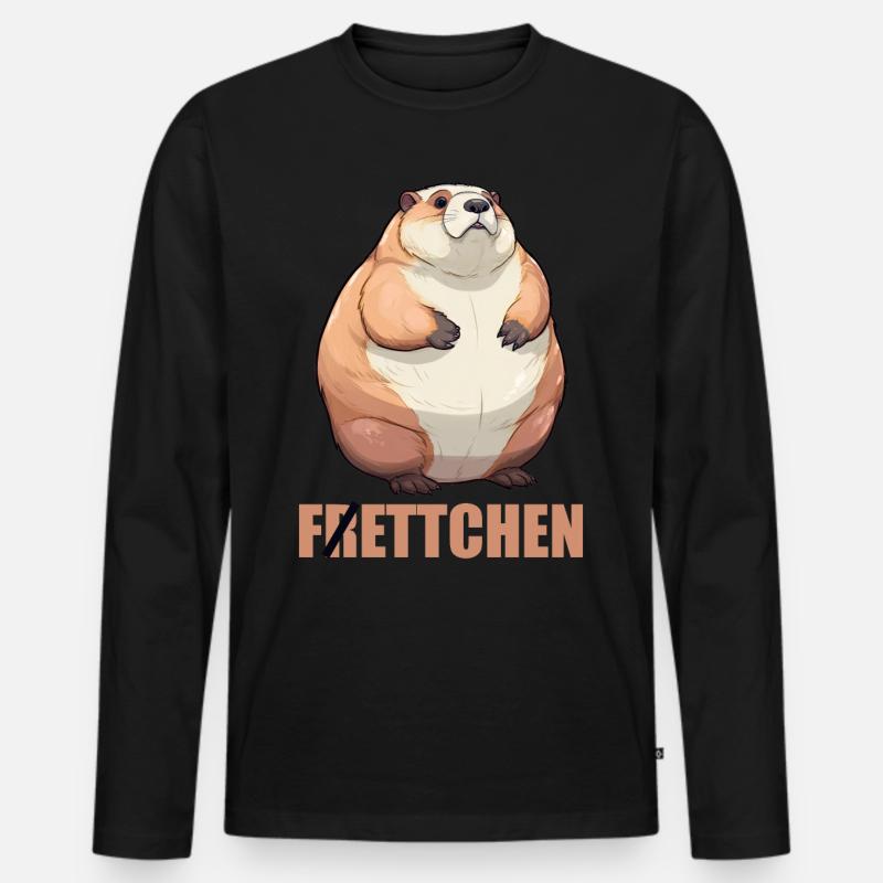 Fettchen Frettchen - Männer Premium Bio Langarmshirt - Schwarz