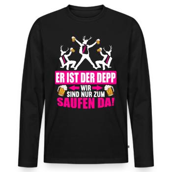 Junggesellenabschied Poltern Polterabend JGA - Männer Premium Bio Langarmshirt - Schwarz - Vorne - Nico (187cm)