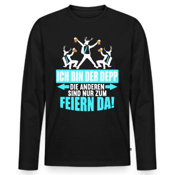 Junggesellenabschied Poltern Polterabend JGA - Männer Premium Bio Langarmshirt - Schwarz - Vorne - Nico (187cm)