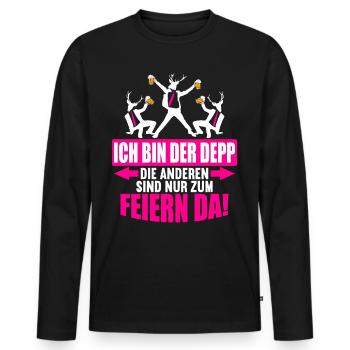 Junggesellenabschied Poltern Polterabend JGA - Männer Premium Bio Langarmshirt - Schwarz - Vorne - Nico (187cm)
