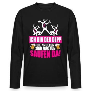 Junggesellenabschied Poltern Polterabend JGA - Männer Premium Bio Langarmshirt - Schwarz - Vorne - Nico (187cm)