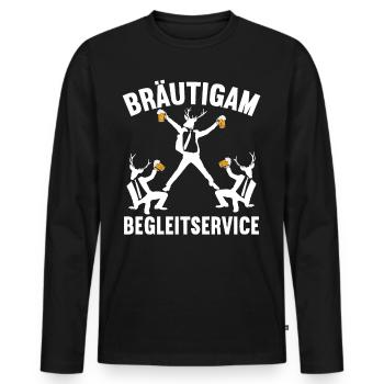 Junggesellenabschied Poltern Polterabend JGA - Männer Premium Bio Langarmshirt - Schwarz - Vorne - Nico (187cm)