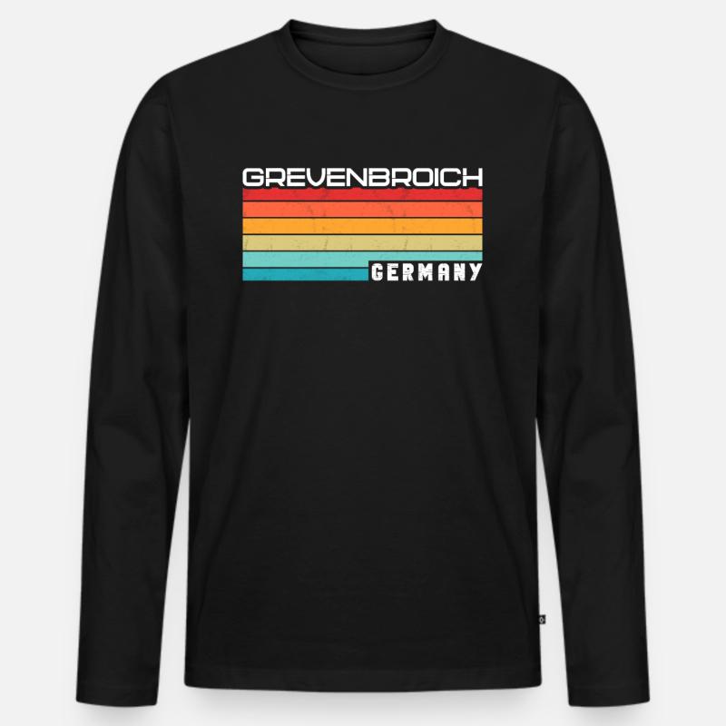 Grevenbroicherin Grevenbroicher Grevenbroich - Männer Premium Bio Langarmshirt - Schwarz
