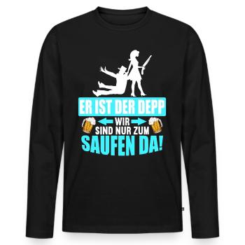 Junggesellenabschied Poltern Polterabend JGA - Männer Premium Bio Langarmshirt - Schwarz - Vorne - Nico (187cm)