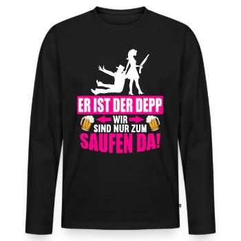 Junggesellenabschied Poltern Polterabend JGA - Männer Premium Bio Langarmshirt - Schwarz - Vorne - Nico (187cm)
