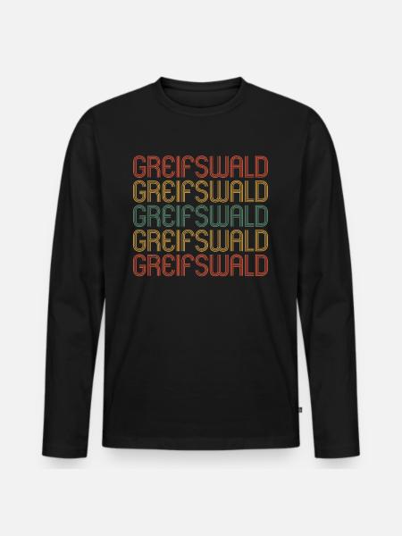 Greifswalderin Greifswalder Greifswald - Ekologisk långärmad premium-T-shirt herr - svart