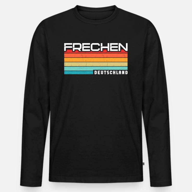 Frechenerin Frechener Frechen - Männer Premium Bio Langarmshirt - Schwarz