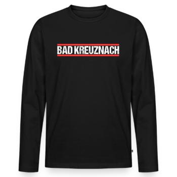 Bad Kreuznacherin Bad Kreuznacher Bad Kreuznach - Men's Premium Organic Long Sleeve Shirt - black - Front - Nico (187cm)