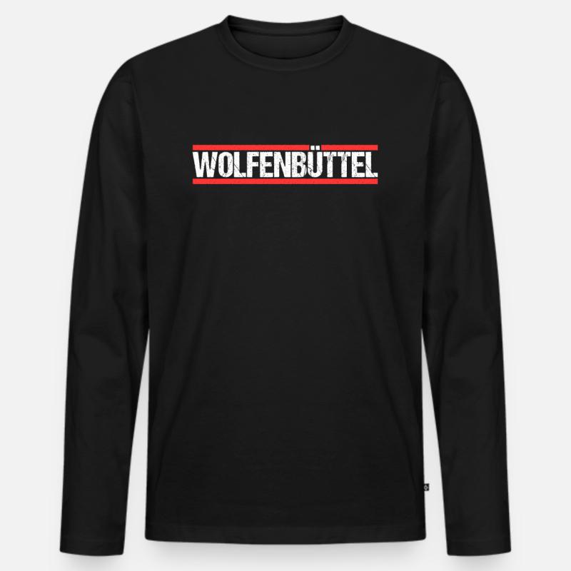 Wolfenbüttelerin Wolfenbütteler Wolfenbüttel - Männer Premium Bio Langarmshirt - Schwarz