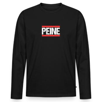 Peinerin Peiner Peine - T-shirt manches longues Premium bio Homme - noir - Devant - Nico (187cm)