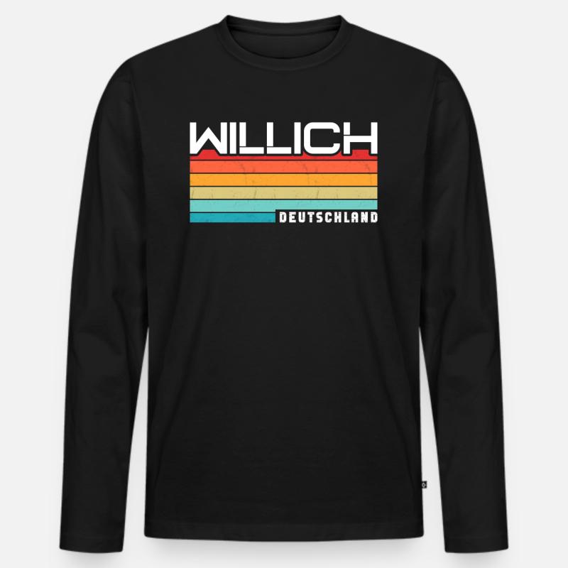 Willicherin Willicher Willich - Männer Premium Bio Langarmshirt - Schwarz