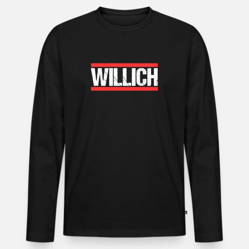 Willicherin Willicher Willich - Männer Premium Bio Langarmshirt - Schwarz