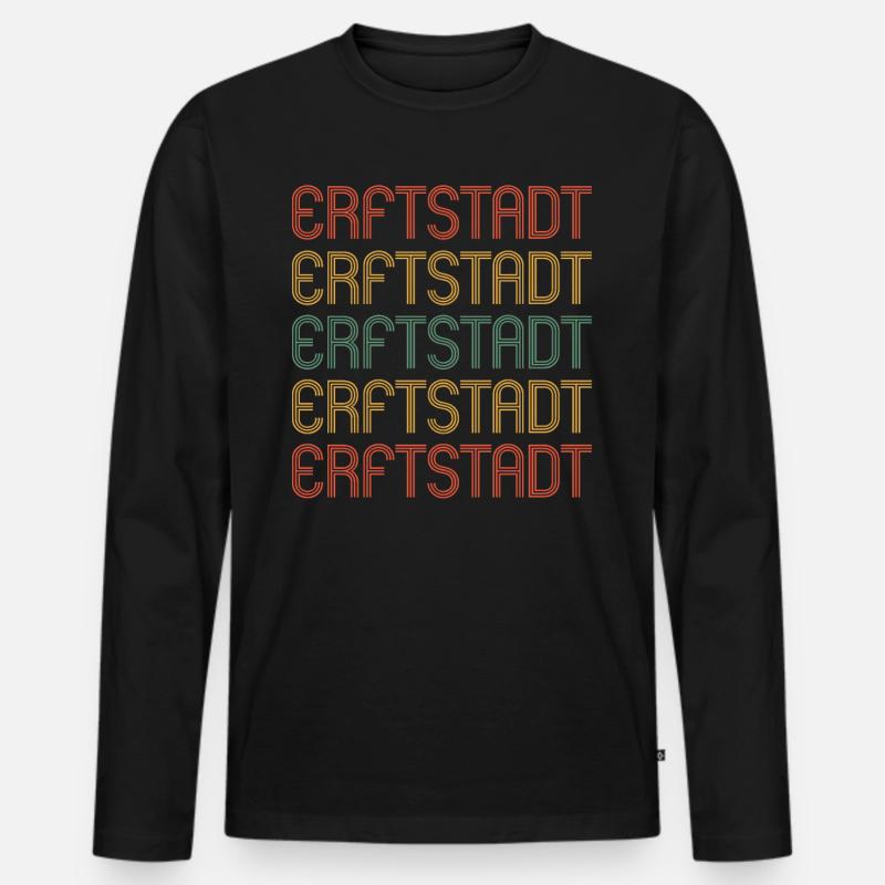 Erftstadterin Erftstadter Erftstadt - Männer Premium Bio Langarmshirt - Schwarz