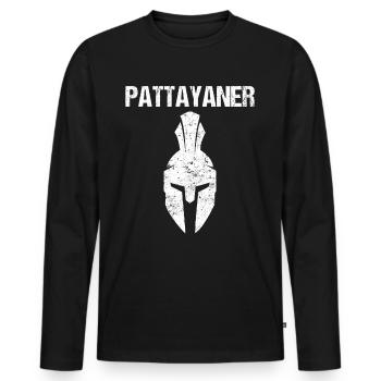 Vintage Thailand Thai Pattayaner Pattaya - Men's Premium Organic Long Sleeve Shirt - black - Front - Nico (187cm)