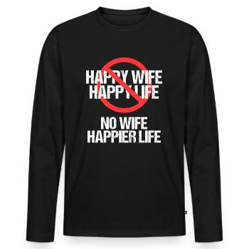Divorced Separation Divorce Divorce - Men's Premium Organic Long Sleeve Shirt - black - Front - Nico (187cm)