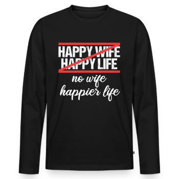 Divorced Separation Divorce Divorce - Men's Premium Organic Long Sleeve Shirt - black - Front - Nico (187cm)