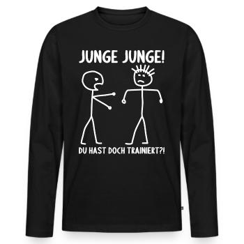 Fitness Bodybuilder Gym Alter hast du trainiert - Männer Premium Bio Langarmshirt - Schwarz - Vorne - Nico (187cm)